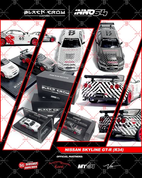 INNO64 Nissan Skyline GT-R R34 "Black Crow" 2025 SG Event Edition