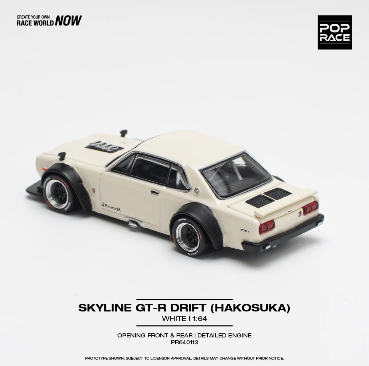 POP RACE SKYLINE GT-R V8 DRIFT (HAKOSUKA) White - Image 2